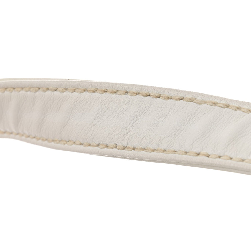 Calfskin Quilted Wild Stitch Large Flap White