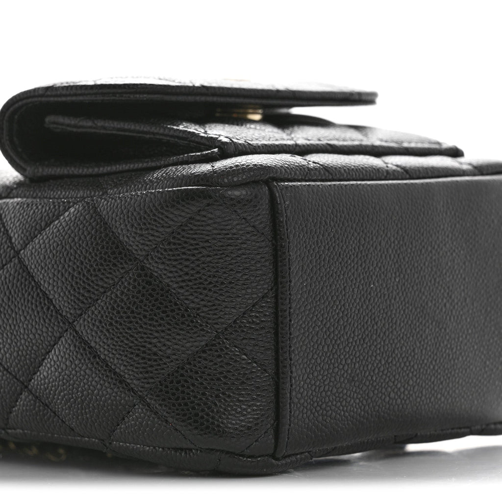 Caviar Quilted CC Mini Classic Backpack Black