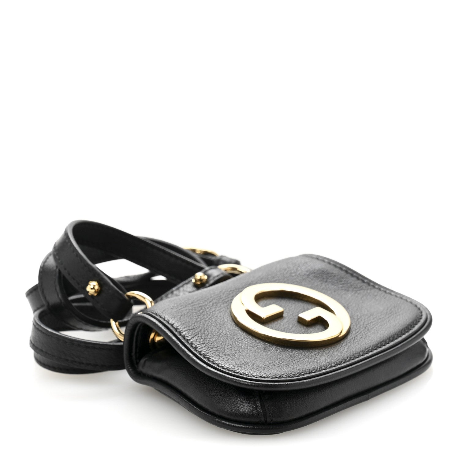 Roxy Calfskin Mini Blondie  Case Wallet With Strap Black