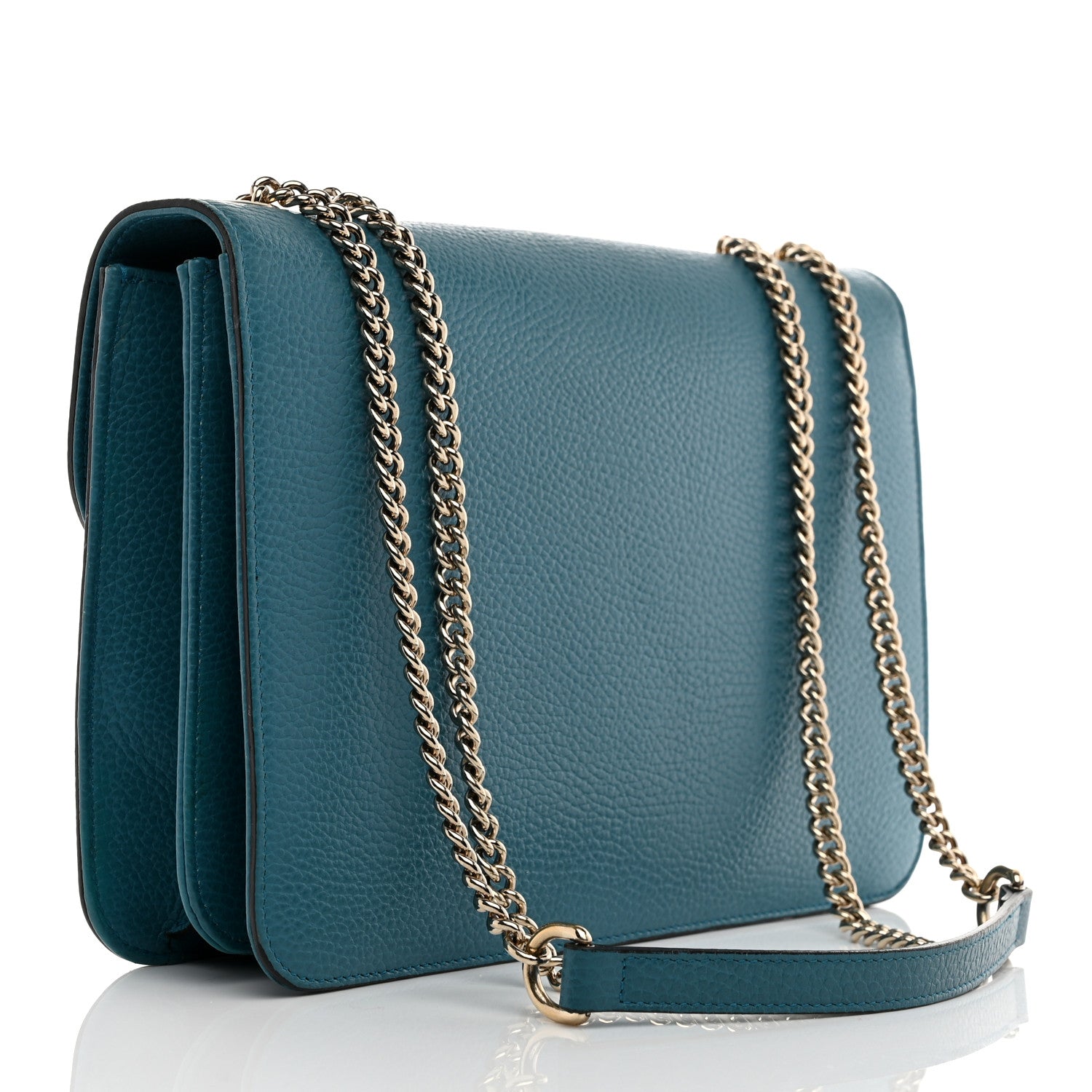 Dollar Calfskin Interlocking G Shoulder Bag Deep Cobalt
