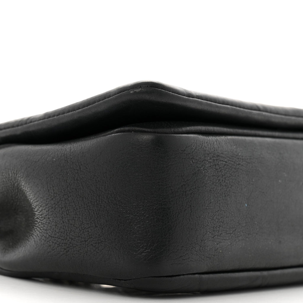 Calfskin Diamond Embossed Small New Chic Flap Black