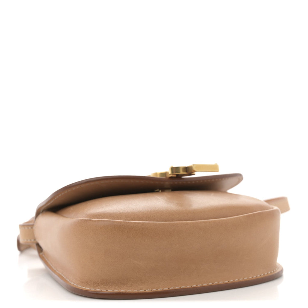 Smooth Vintage Calfskin Mini Classic Monogram Kaia Satchel Brown Gold