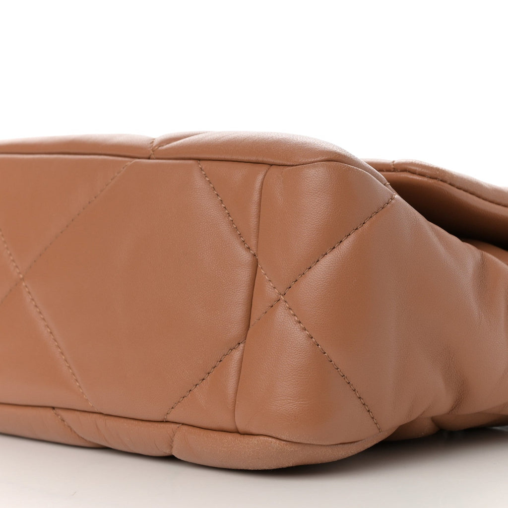 Lambskin Quilted Medium Chanel 19 Flap Brown