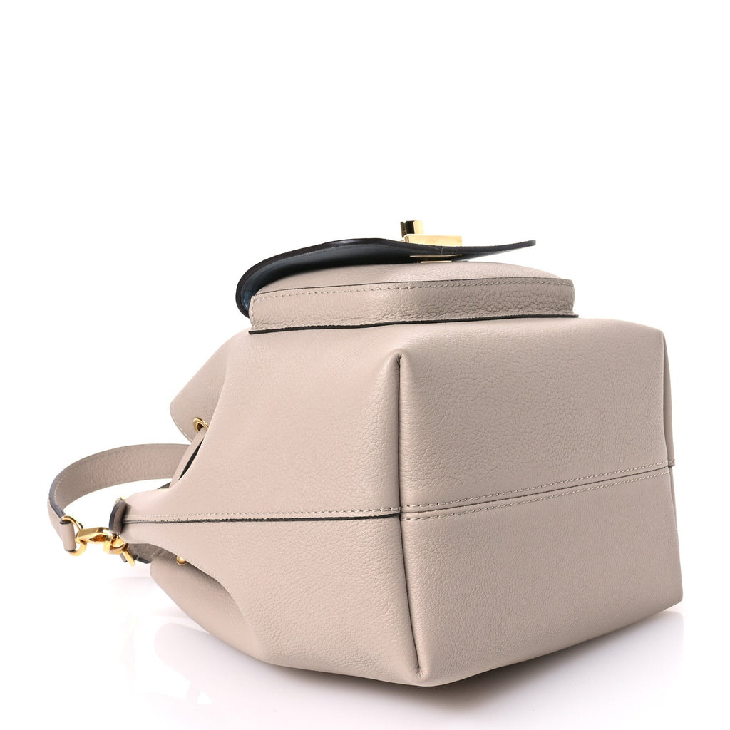 Calfskin Lockme Bucket MM Greige