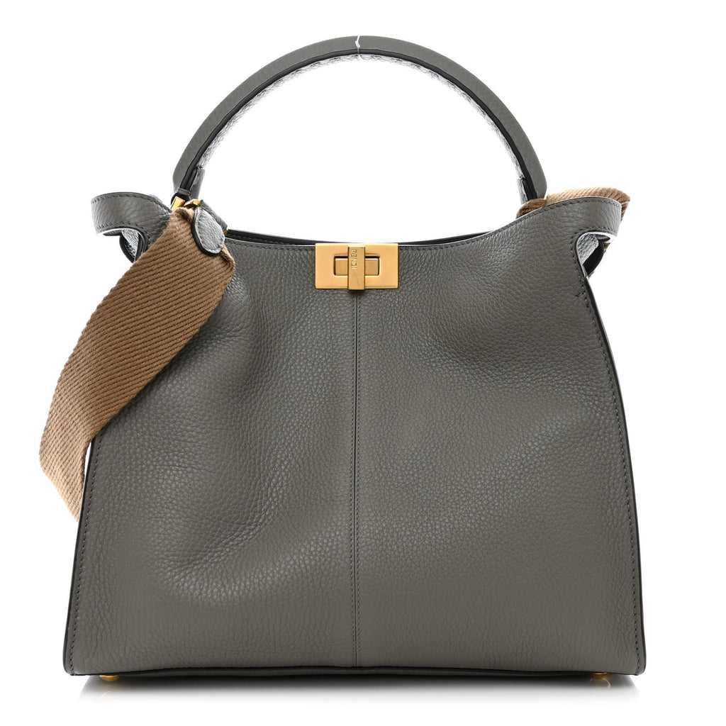 Cuoio Romano Selleria Bi-Color Medium Peekaboo X-Lite Moon Ghiaia