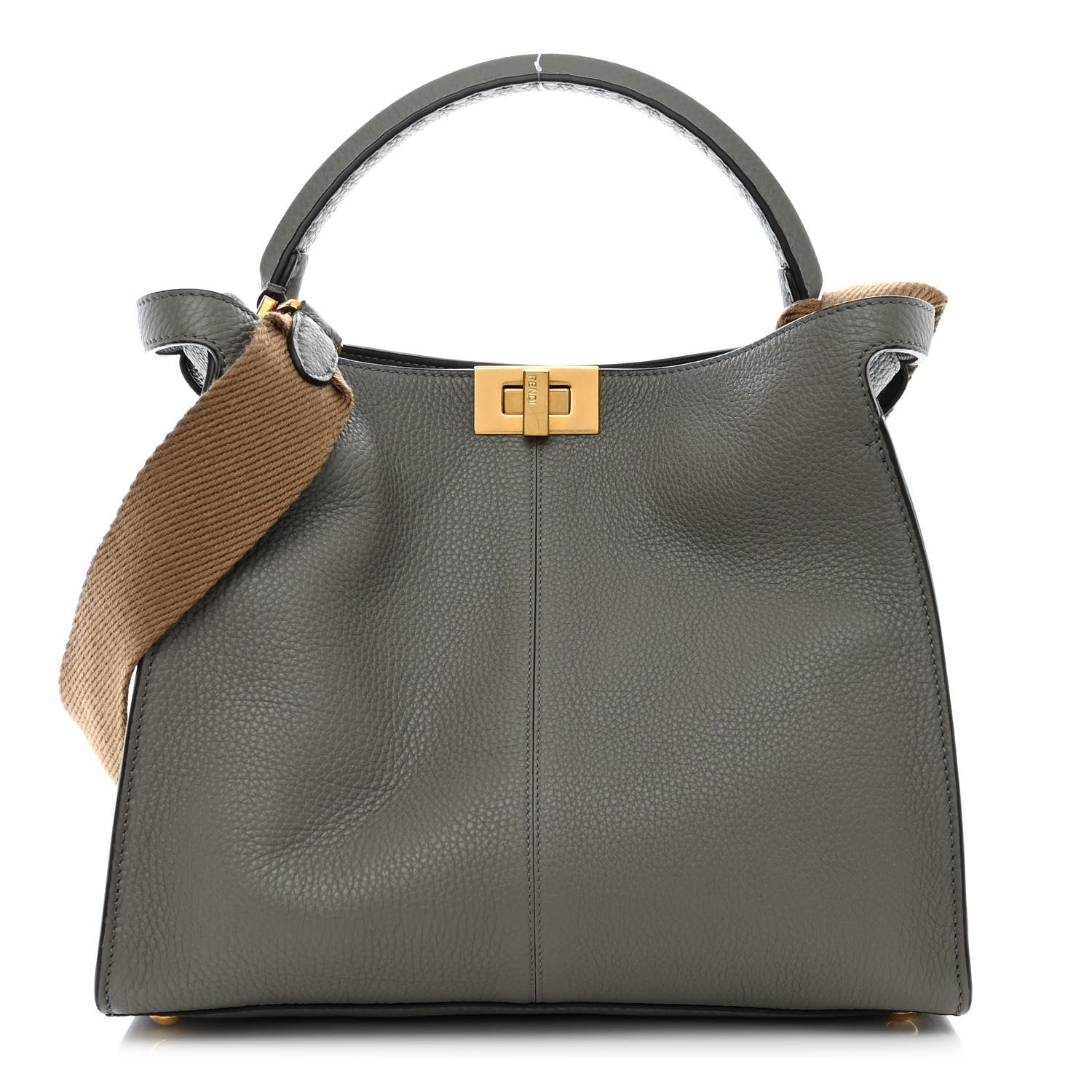Cuoio Romano Selleria Bi-Color Medium Peekaboo X-Lite Moon Ghiaia