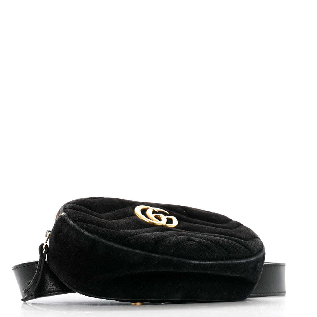 Velvet Matelasse GG Marmont Belt Bag 85 34 Black