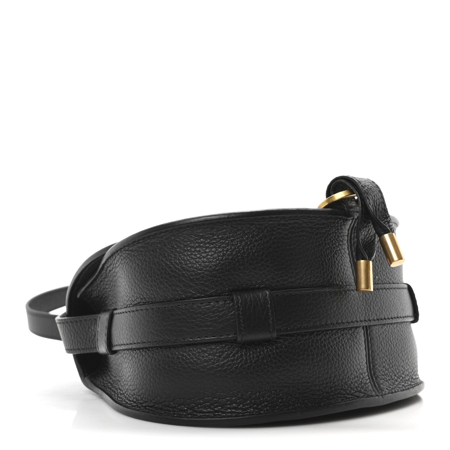 Calfskin Mini Marcie Round Crossbody Bag Black