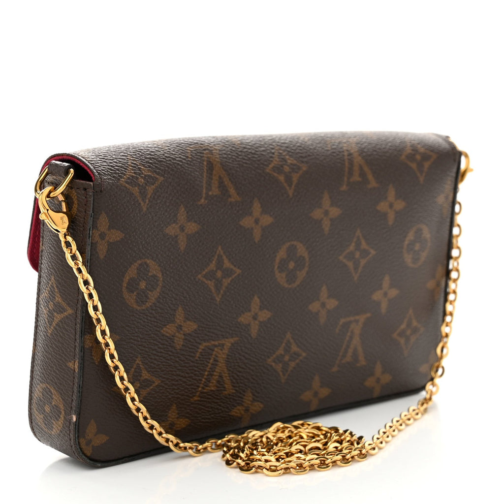 Monogram Pochette Felicie Chain Wallet Fuchsia