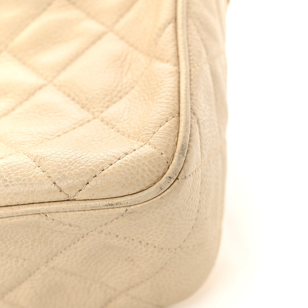 Caviar Quilted Camera Case Beige Clair
