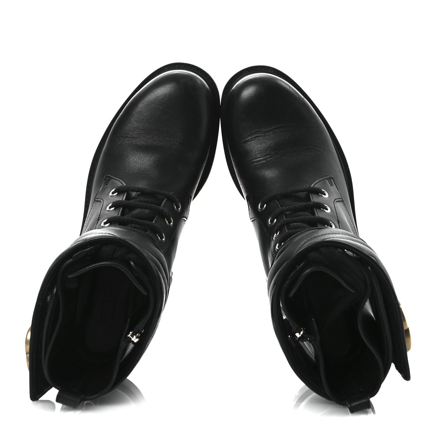 Flores Calfskin Nappa Matelasse GG 40mm Ankle Boots 37.5 Black