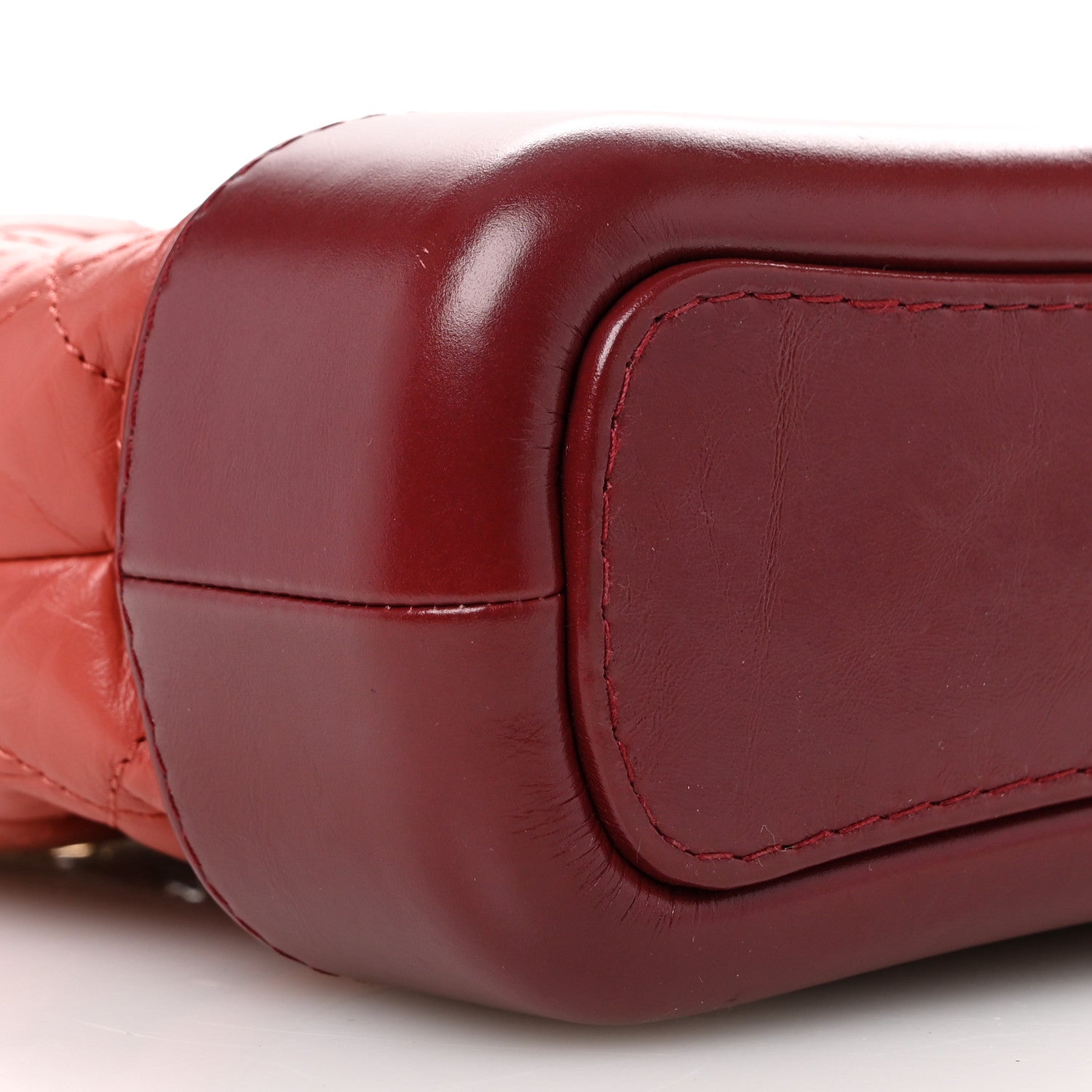 Aged Calfskin Quilted Small Gabrielle Hobo Red