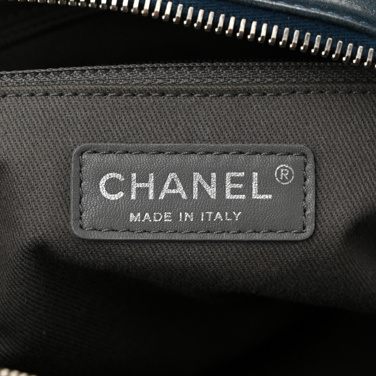 Iridescent Calfskin Quilted Relax CC Bowler Blue