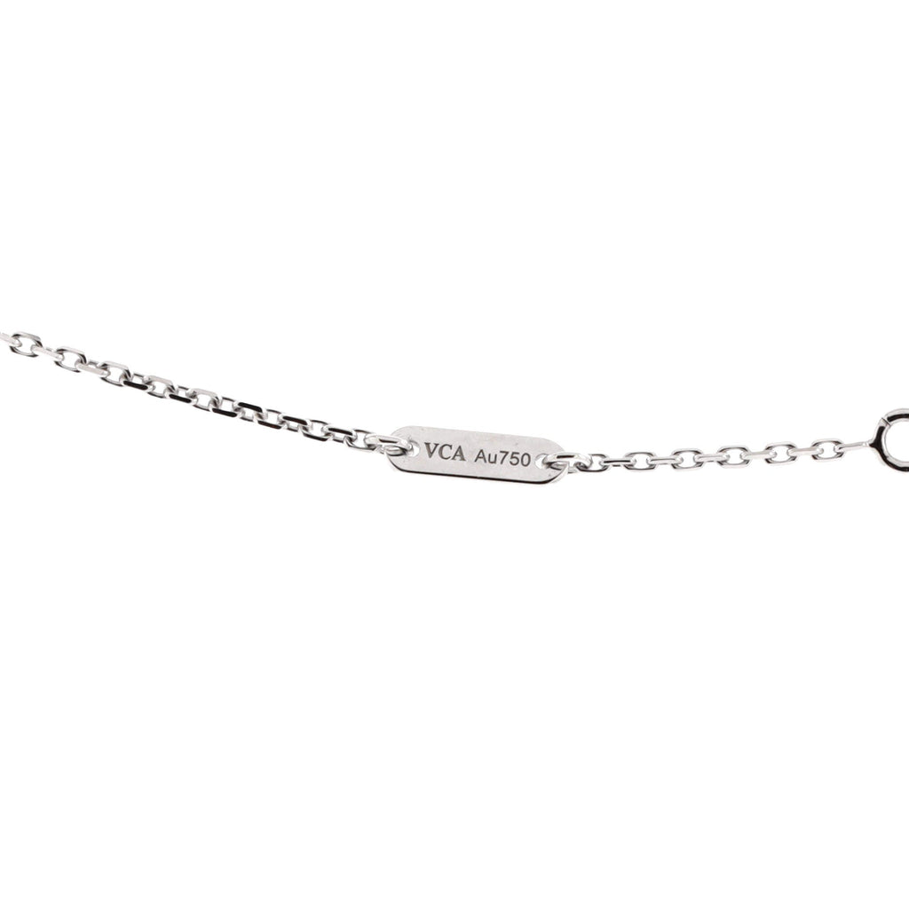 Sweet Alhambra Butterfly Pendant Necklace 18K White Gold with Turquoise