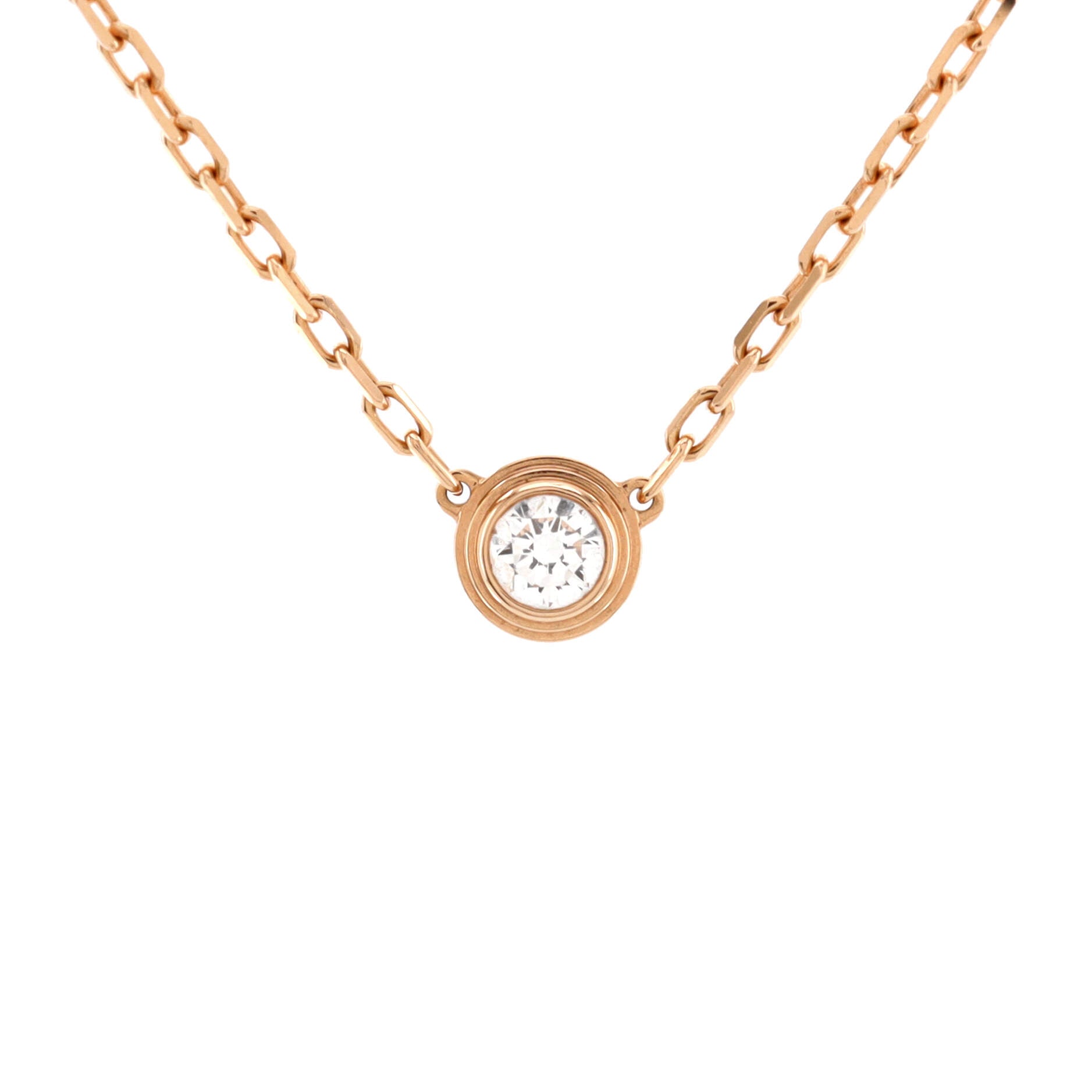 Cartier D'Amour Pendant Necklace 18K Rose Gold with Diamond Small