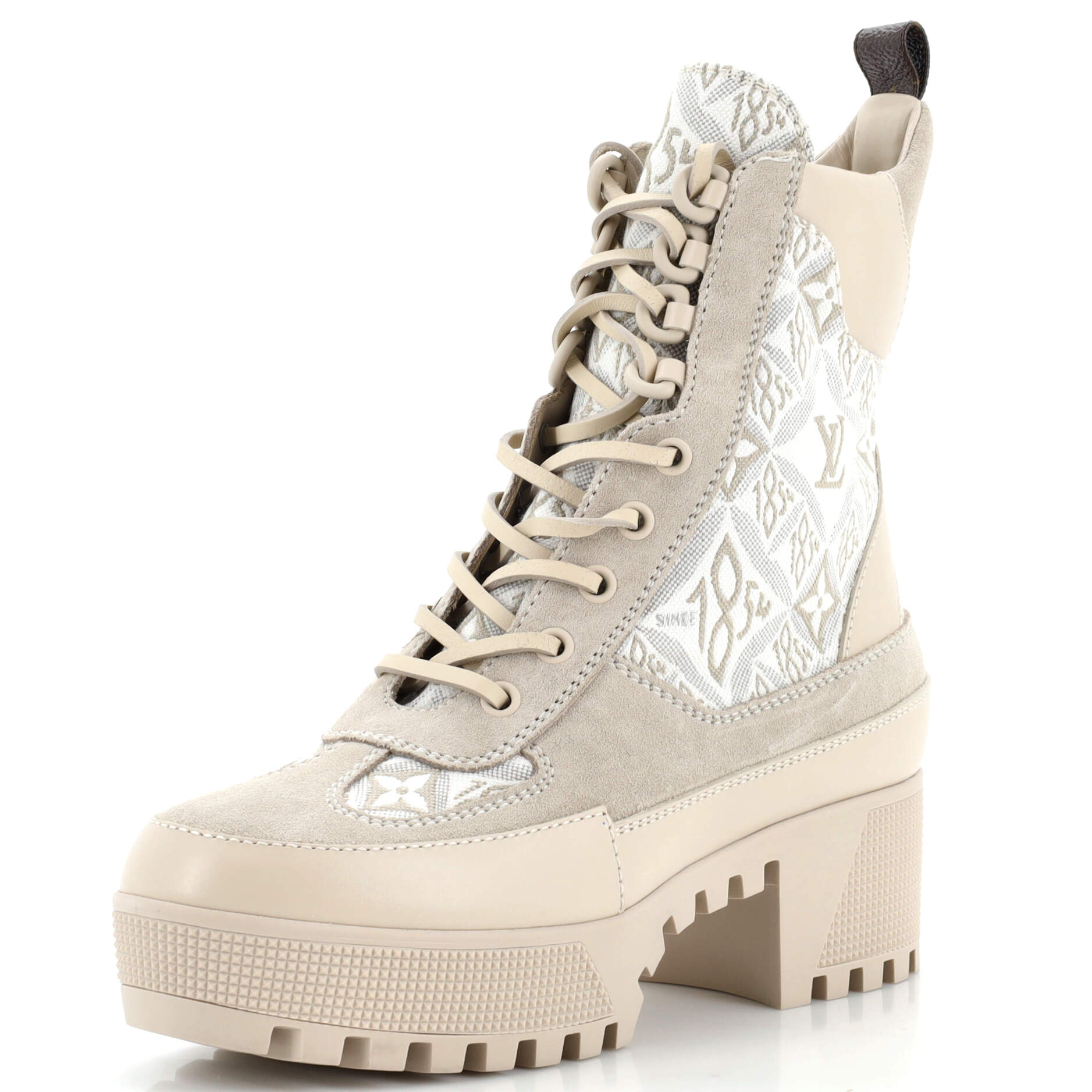Women's Laureate Platform Desert Boots Limited Edition Since 1854 Monogram Jacquard with Suede and Leather