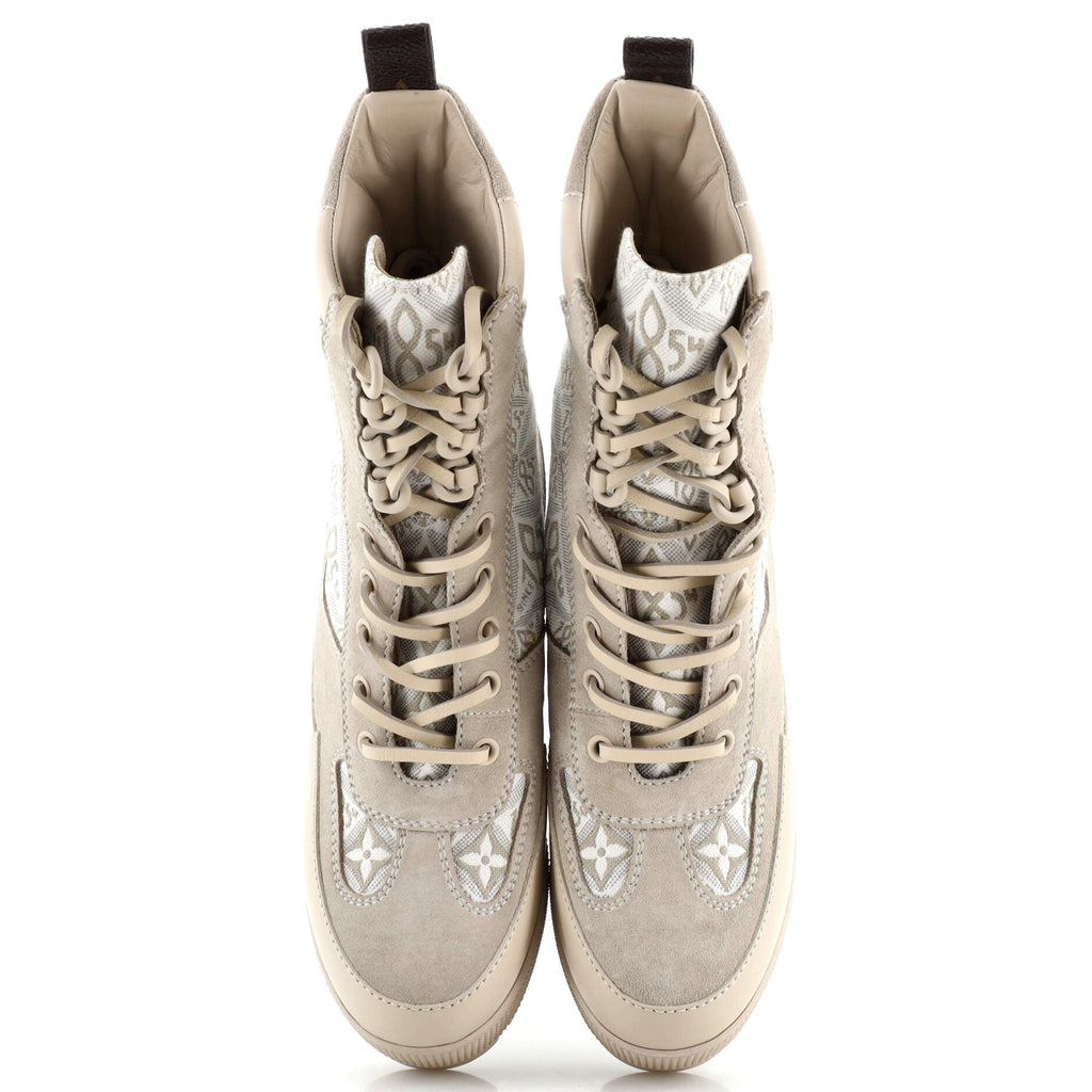 Women's Laureate Platform Desert Boots Limited Edition Since 1854 Monogram Jacquard with Suede and Leather