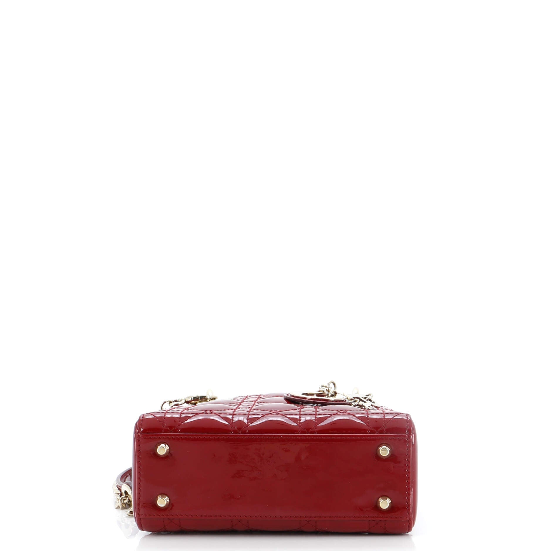 Lady Dior Chain Bag Cannage Quilt Patent Mini