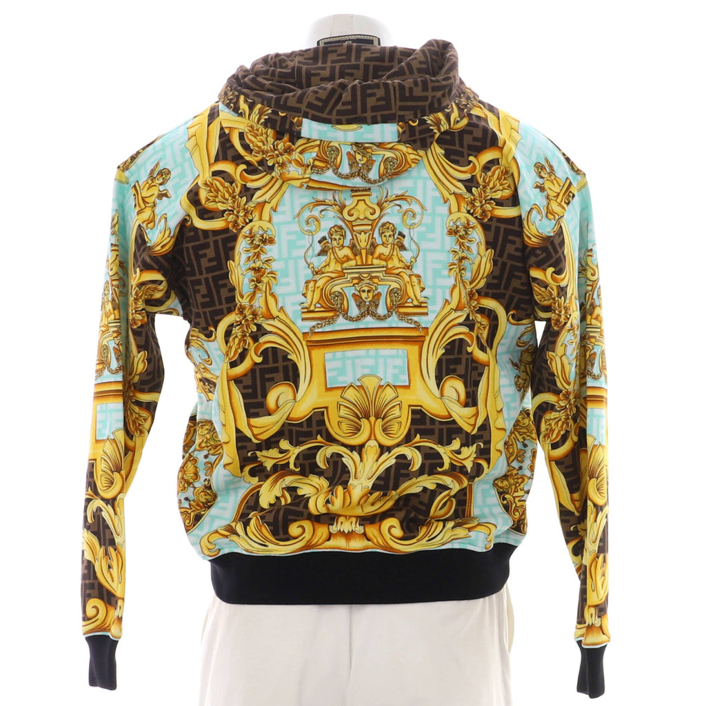 x Versace Fendace Zip Hoodie Printed Zucca Cotton