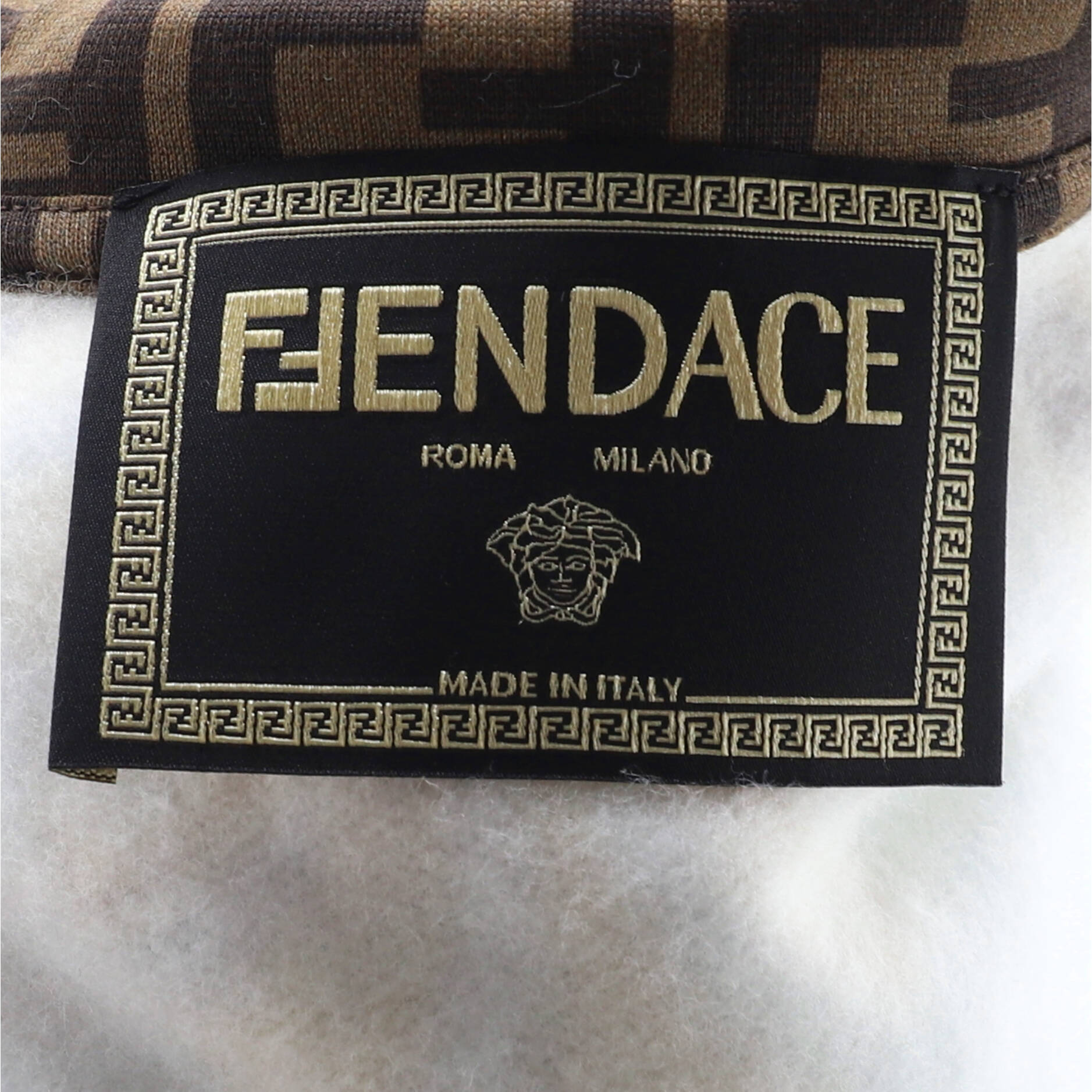 x Versace Fendace Zip Hoodie Printed Zucca Cotton