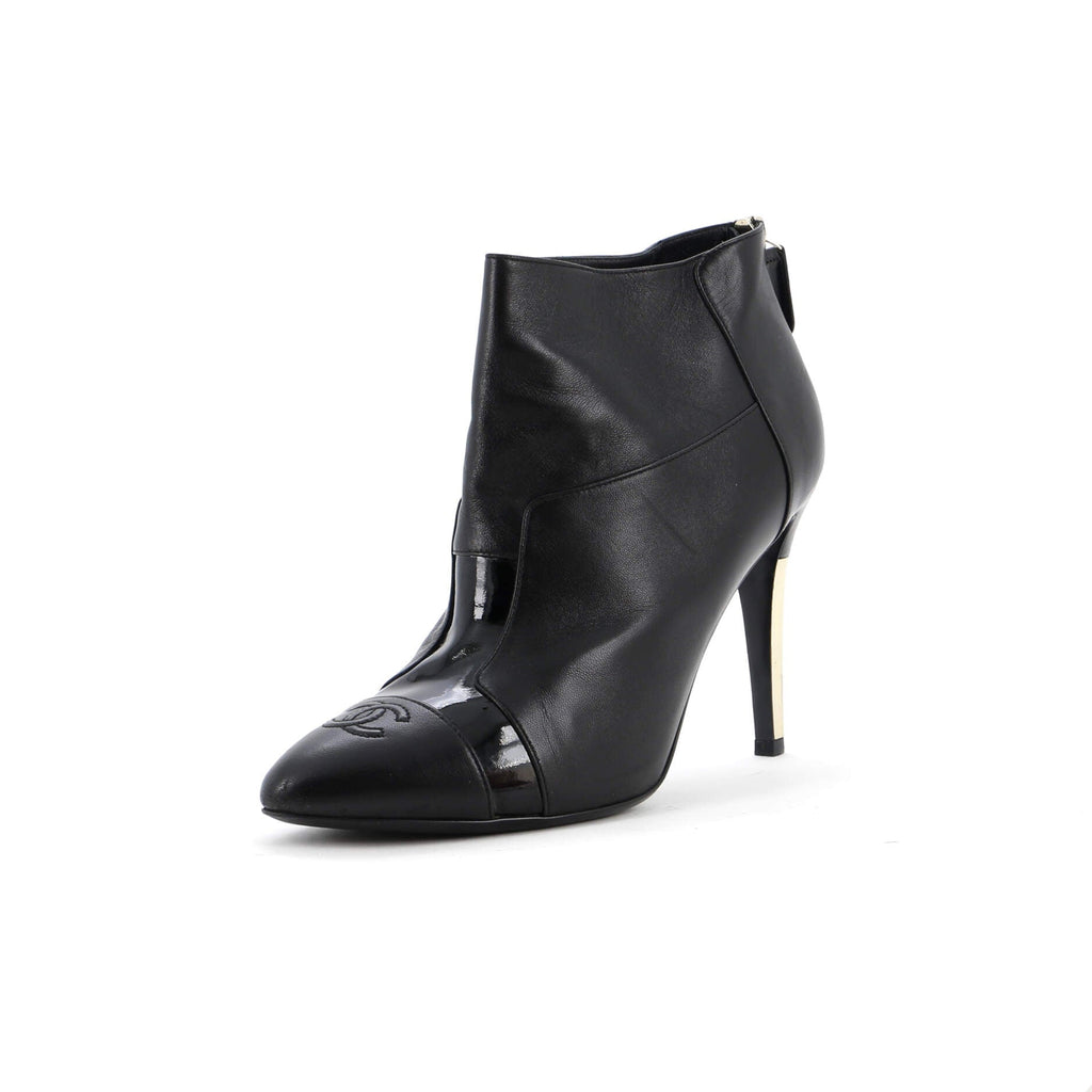 Women's CC Cap Toe Heeled Ankle Boots Leather