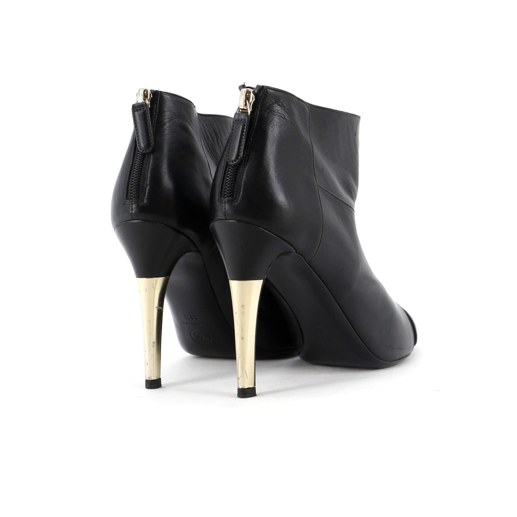 Women's CC Cap Toe Heeled Ankle Boots Leather