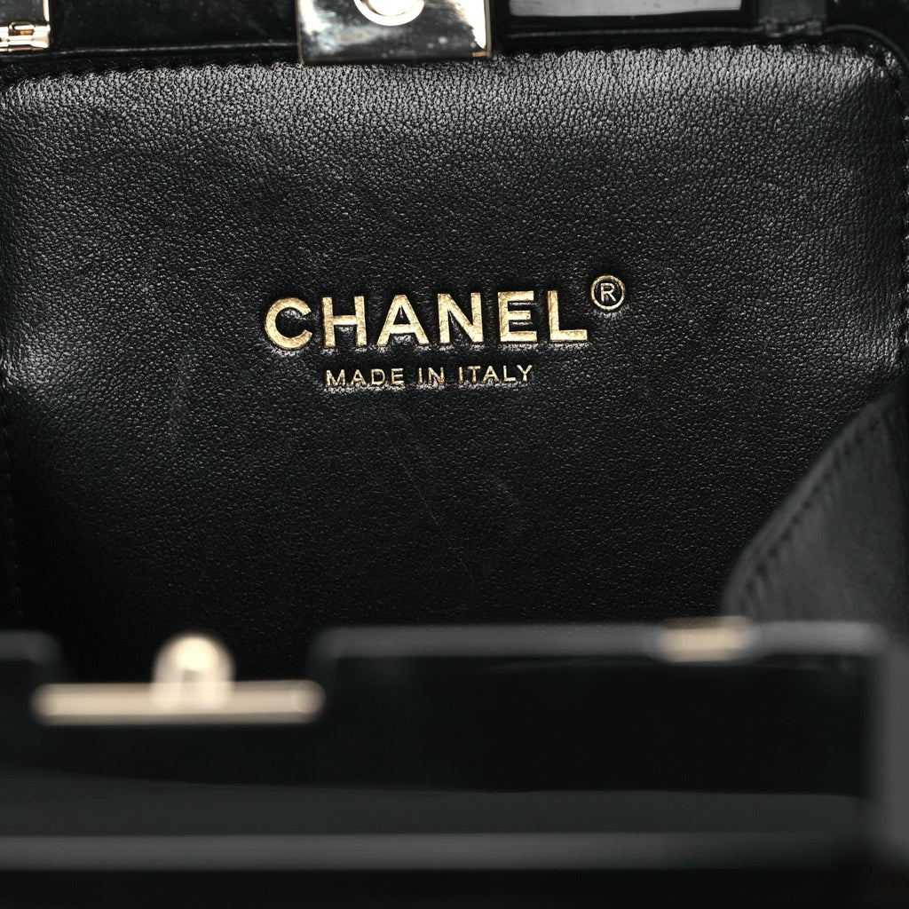 Plexiglass Perfume Bottle Clutch Black