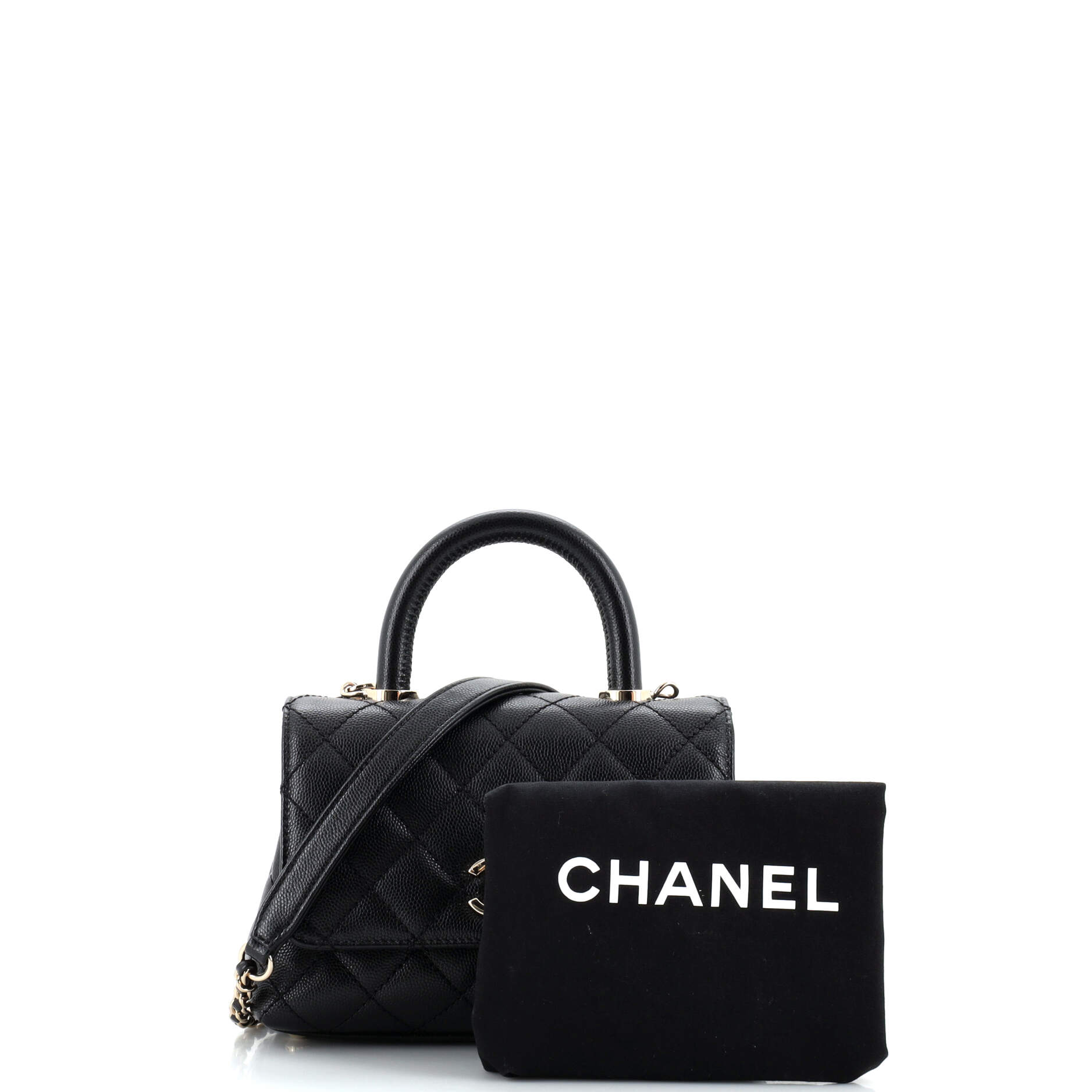 Coco Top Handle Bag Quilted Caviar Extra Mini
