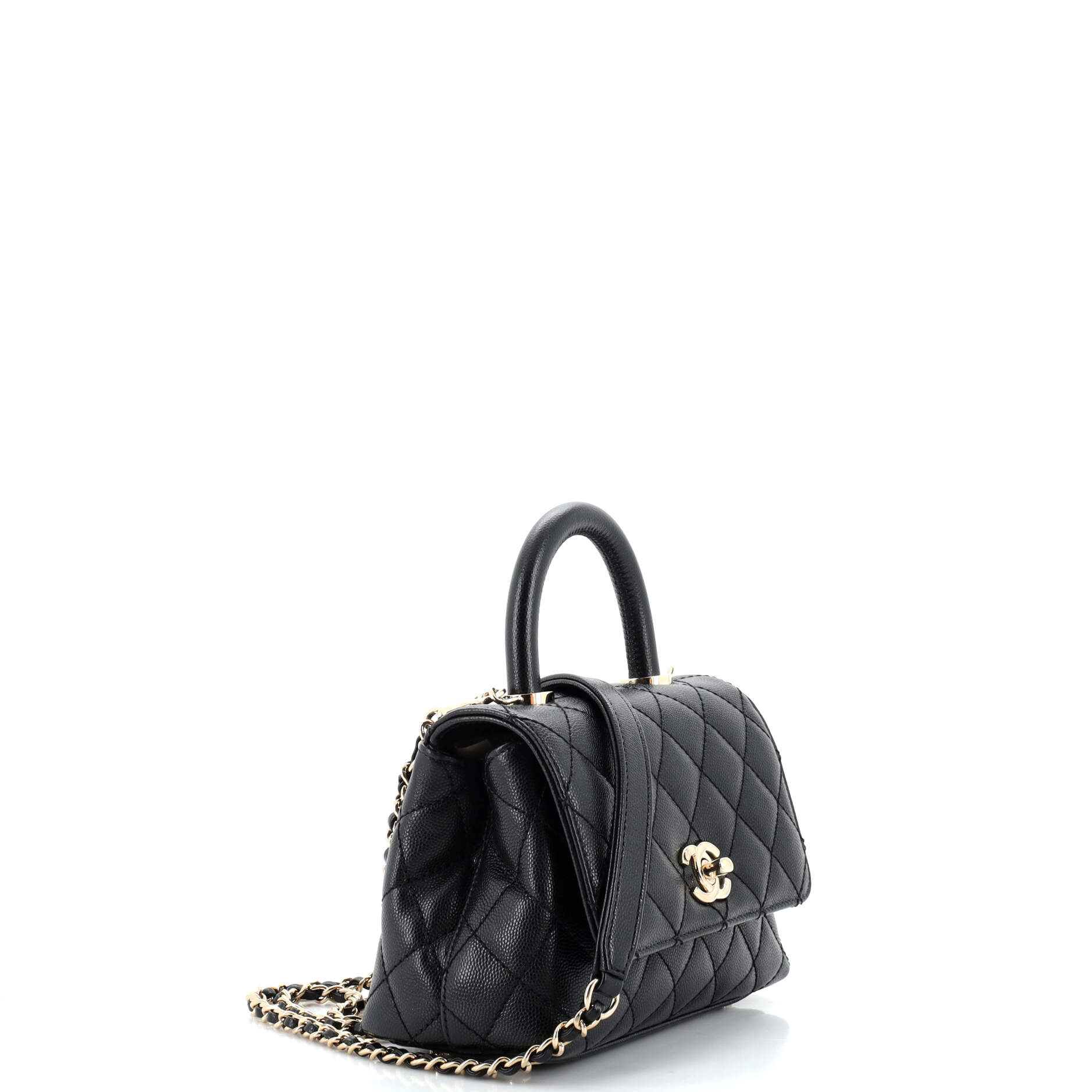 Coco Top Handle Bag Quilted Caviar Extra Mini