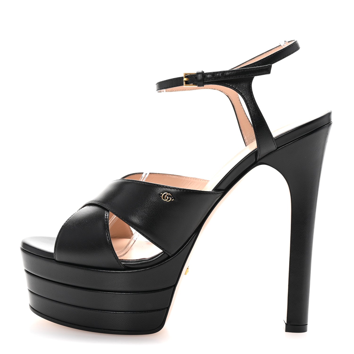 Malaga Kid Double G 150mm Platform Sandals 40 Black