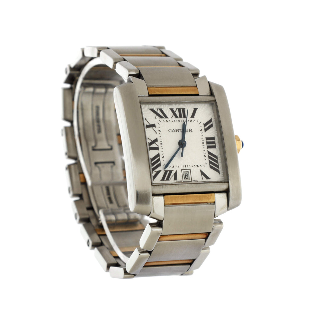 Tank Francaise Automatic Watch Stainless Steel and Yellow Gold 28