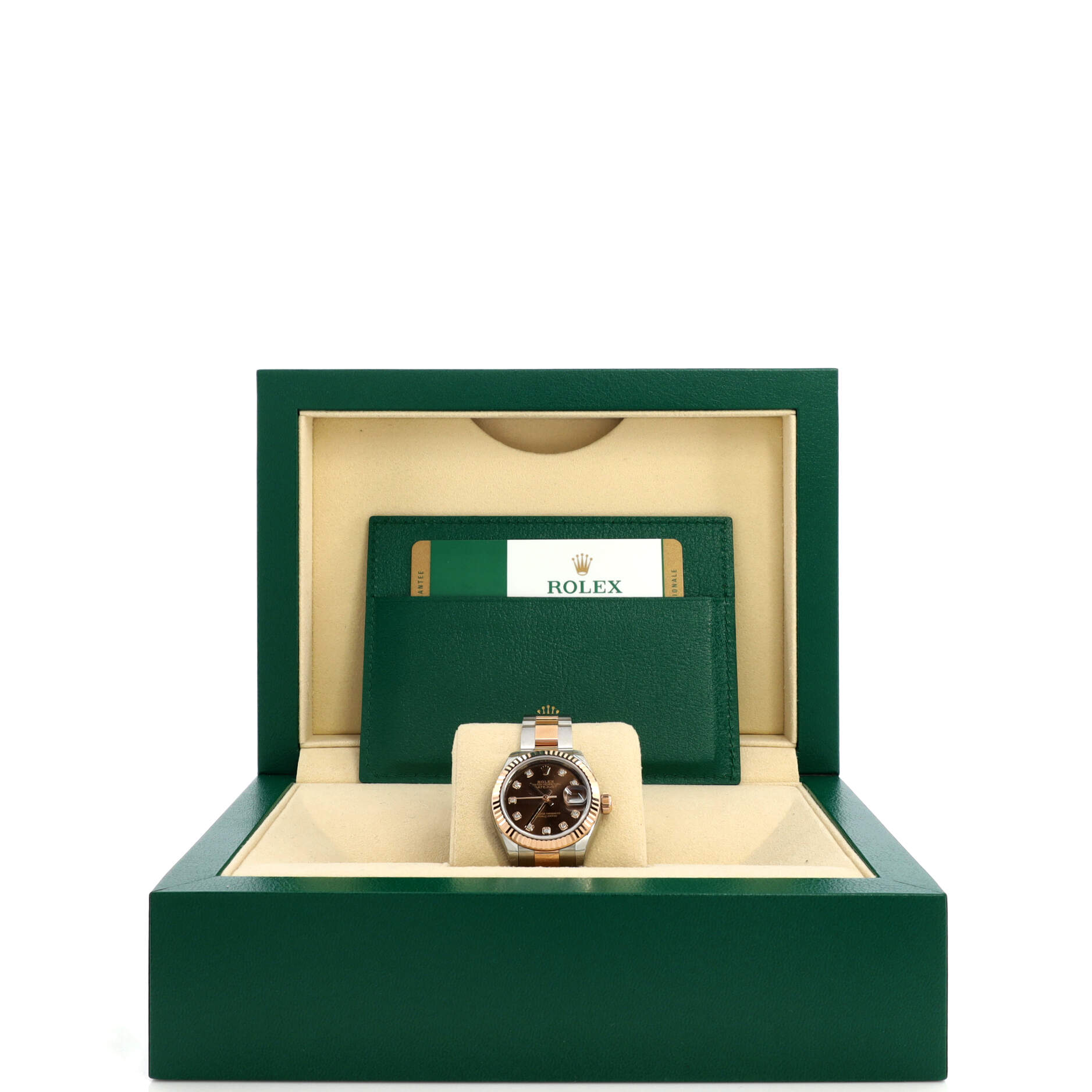 Oyster Perpetual Datejust Automatic Watch Stainless Steel and Rose Gold with Diamond Markers 28