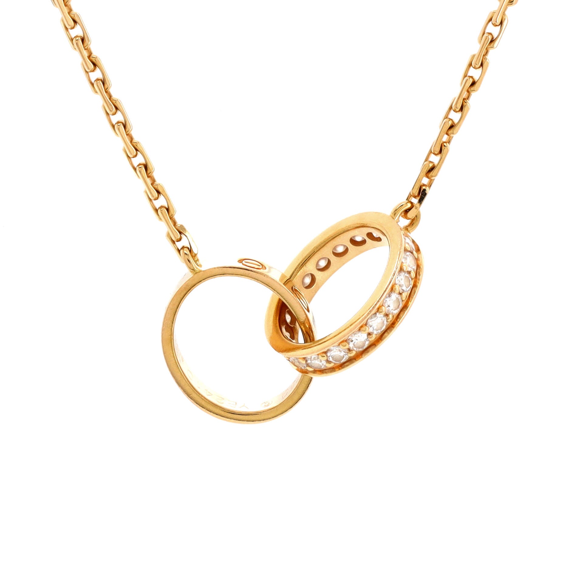 Love Interlocking Necklace 18K Rose Gold with Diamonds