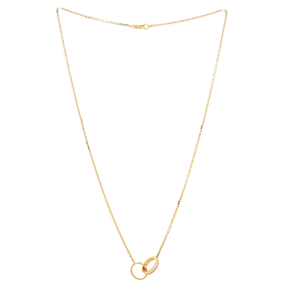 Love Interlocking Necklace 18K Rose Gold with Diamonds
