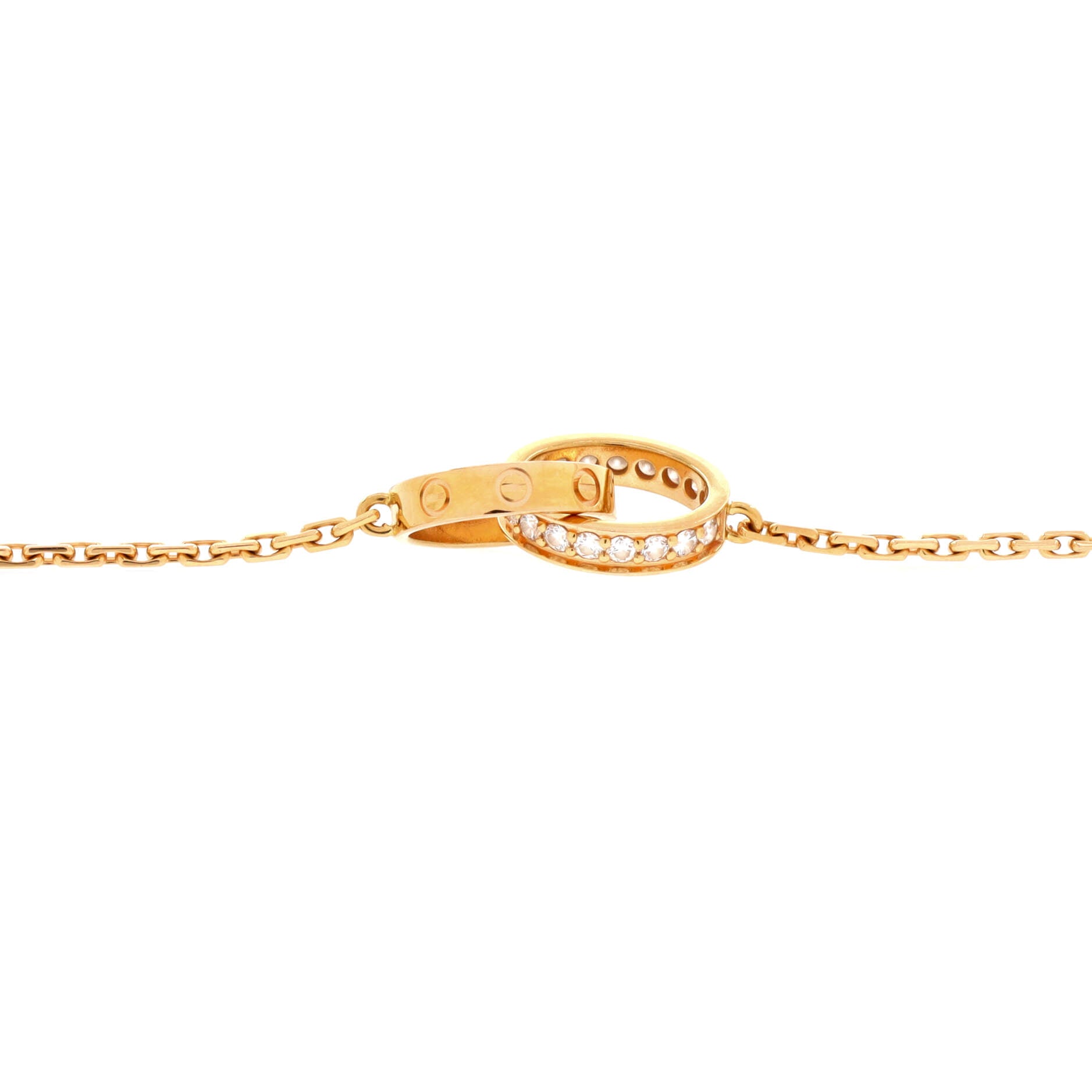 Love Interlocking Necklace 18K Rose Gold with Diamonds