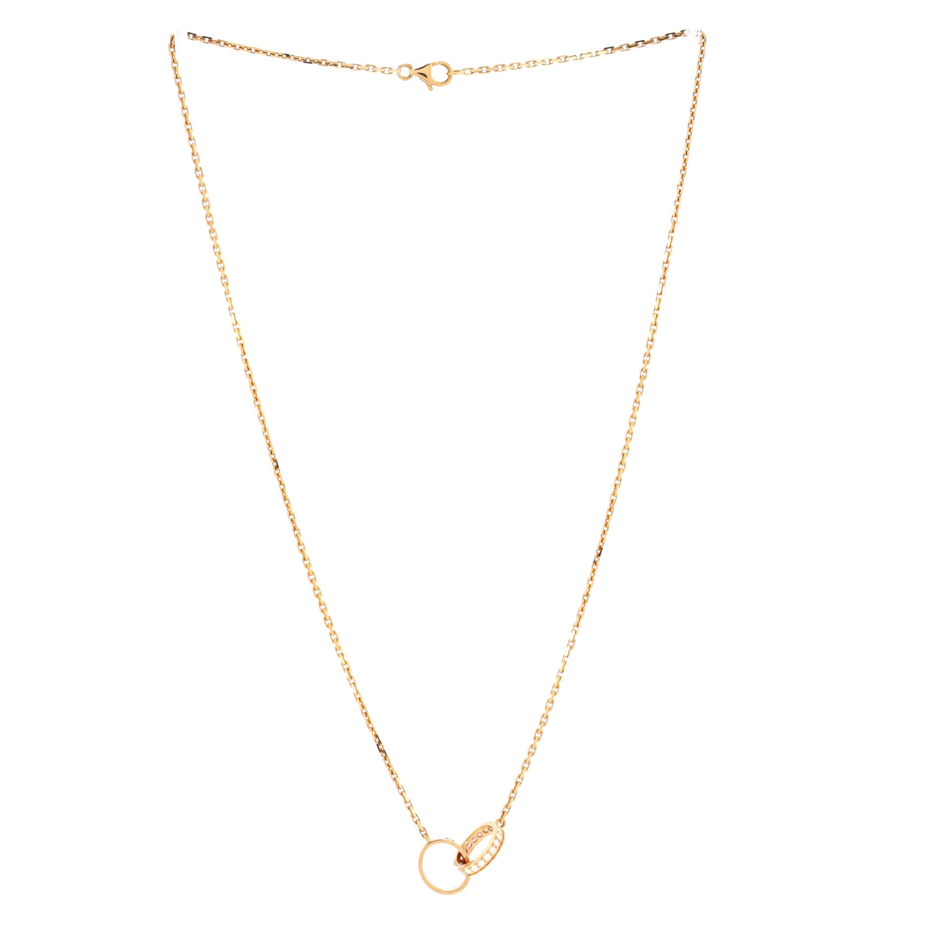 Love Interlocking Necklace 18K Rose Gold with Diamonds