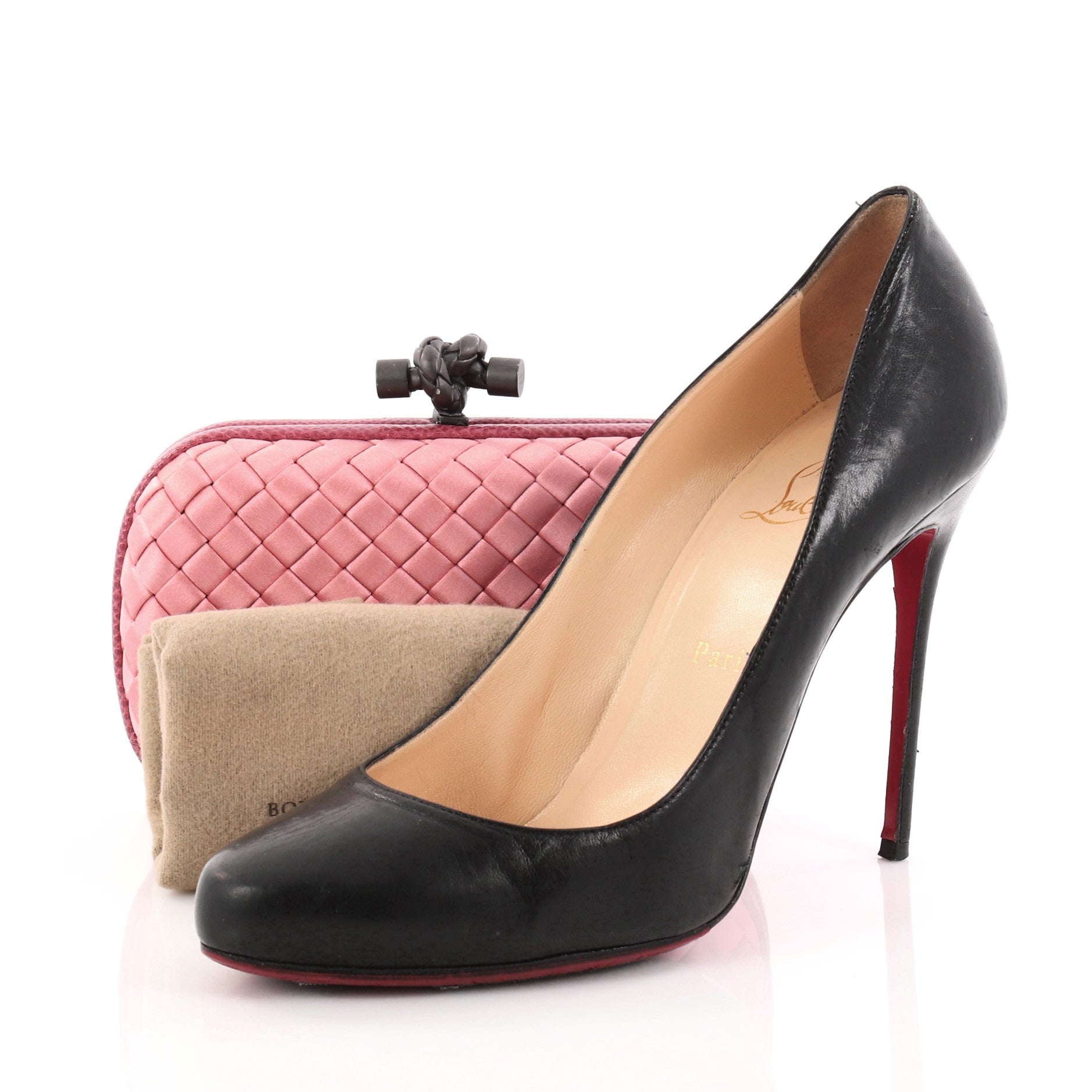Box Knot Clutch Intrecciato Satin Small