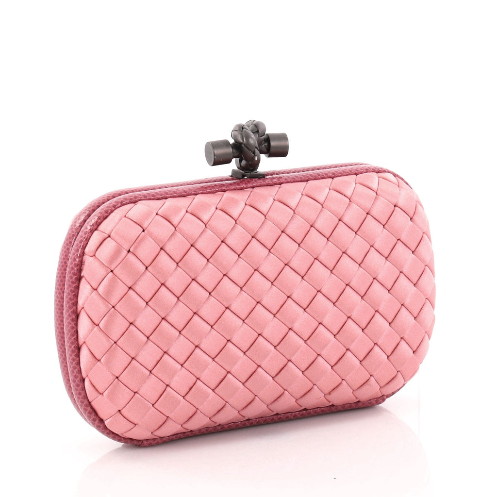Box Knot Clutch Intrecciato Satin Small