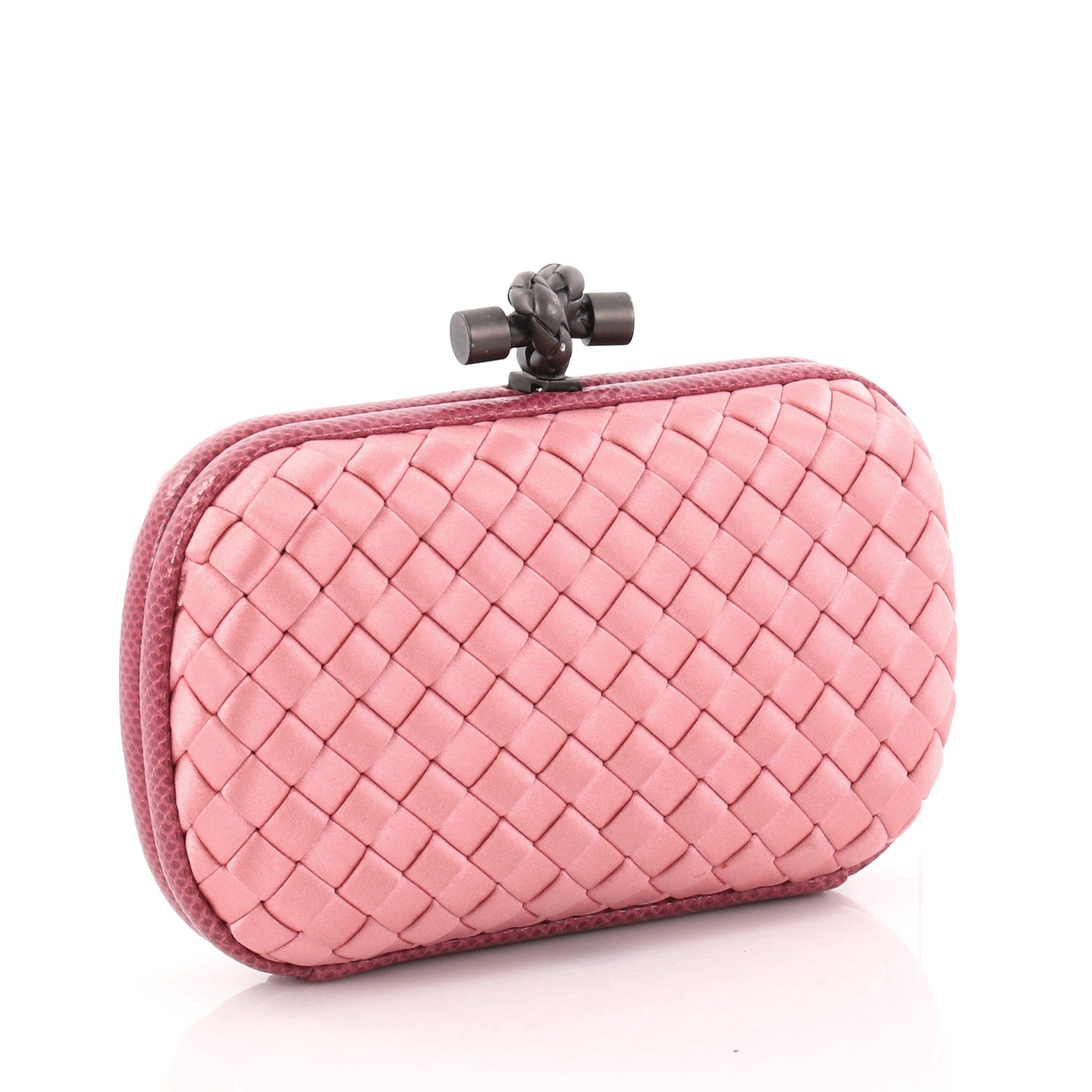 Box Knot Clutch Intrecciato Satin Small