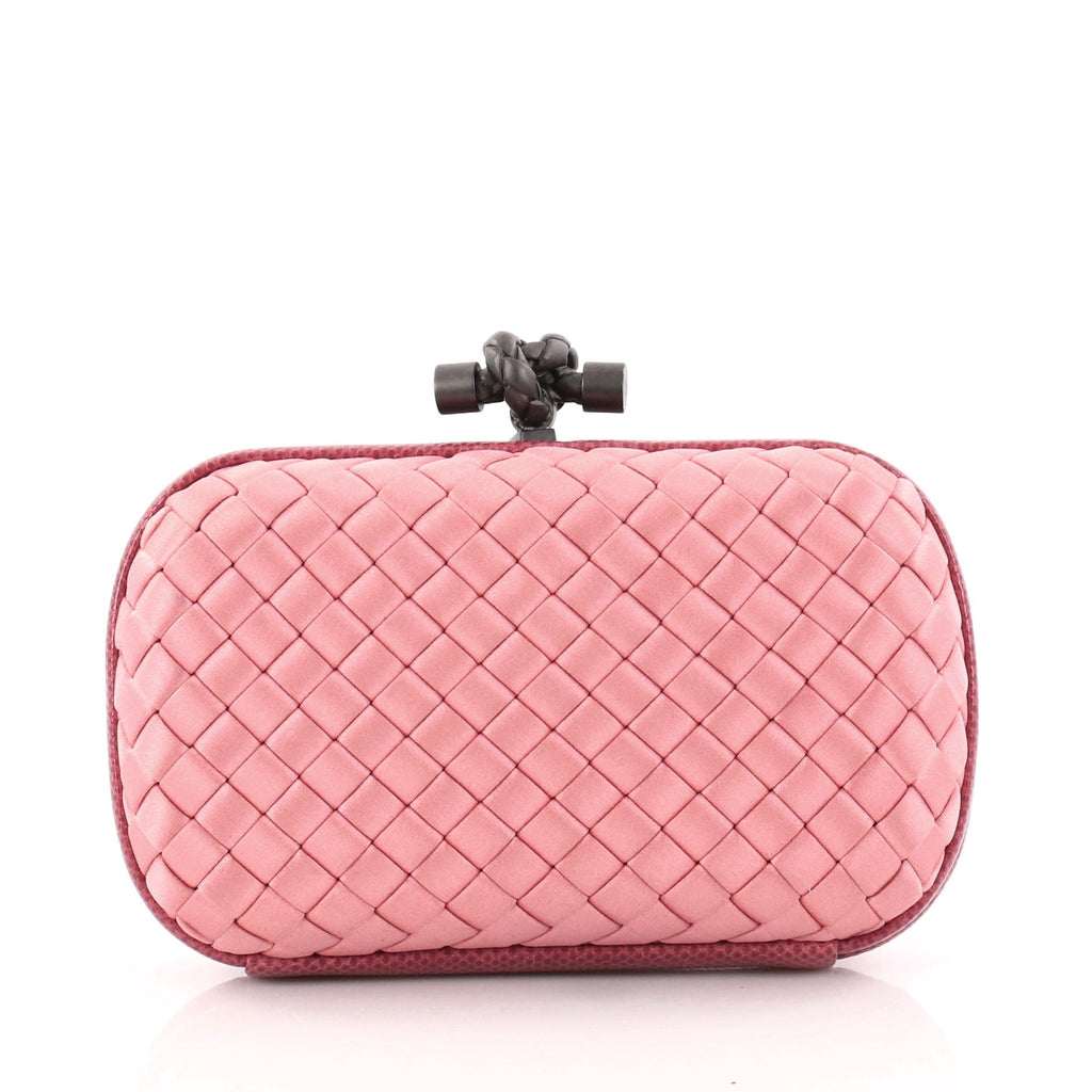 Box Knot Clutch Intrecciato Satin Small