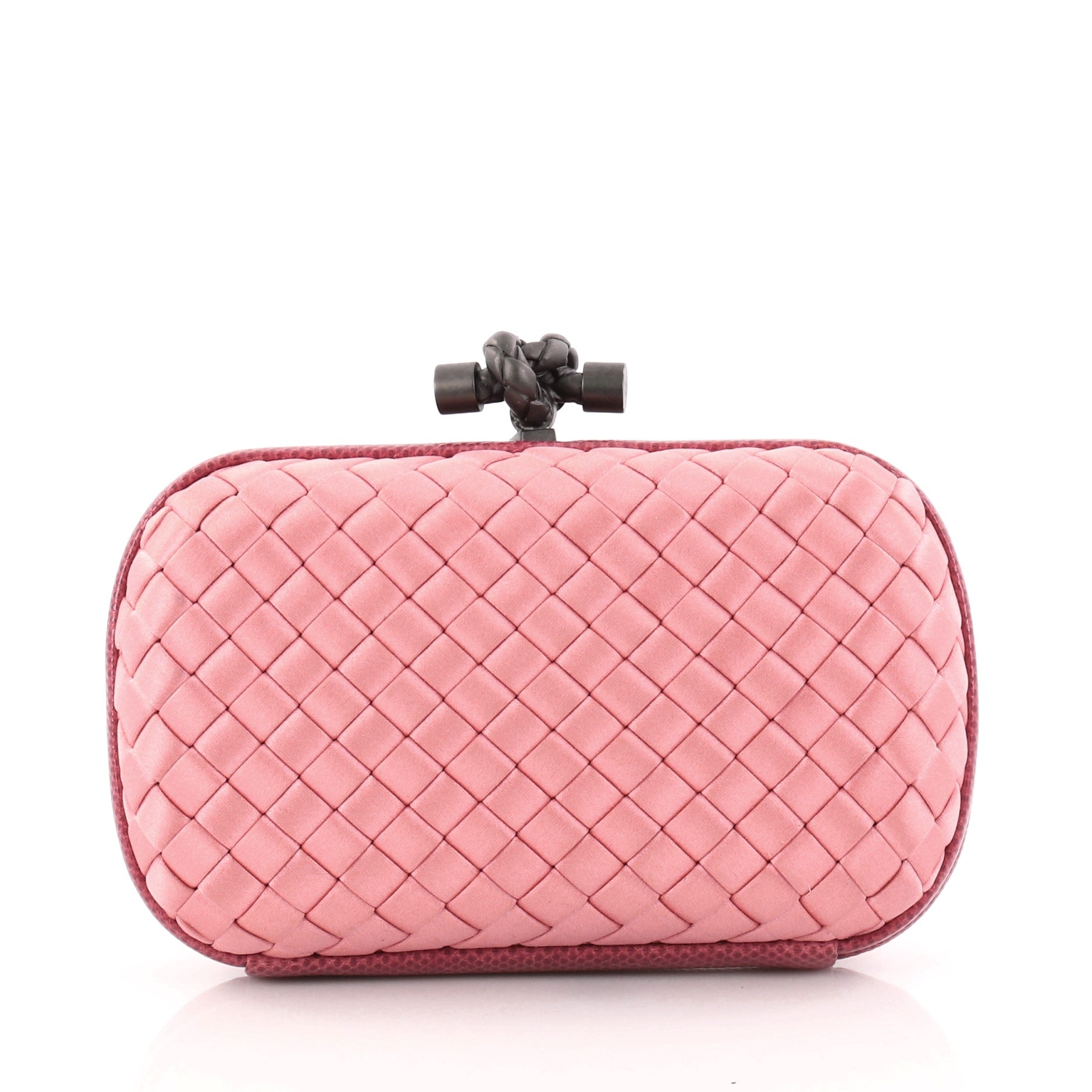 Box Knot Clutch Intrecciato Satin Small
