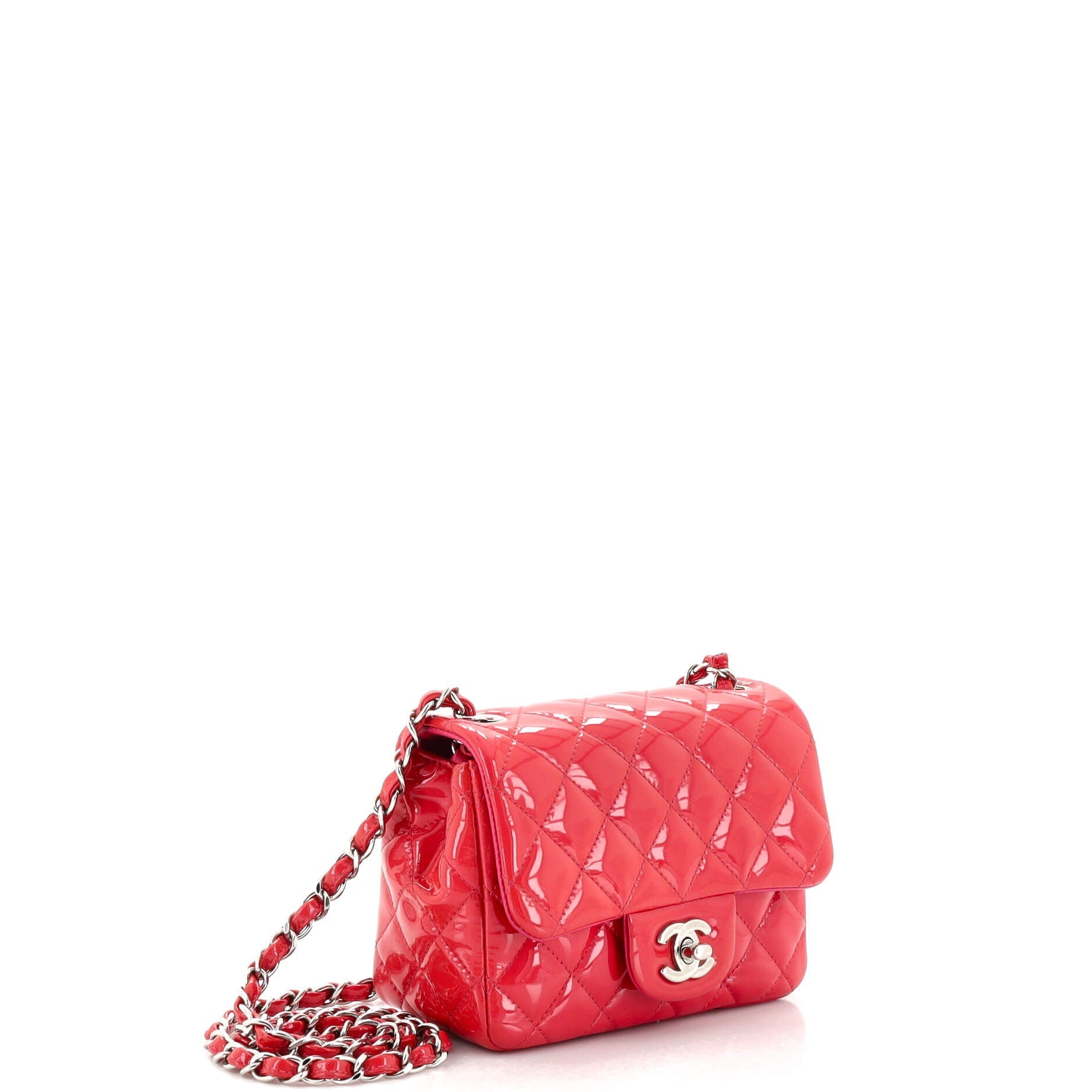 Square Classic Single Flap Bag Quilted Patent Mini