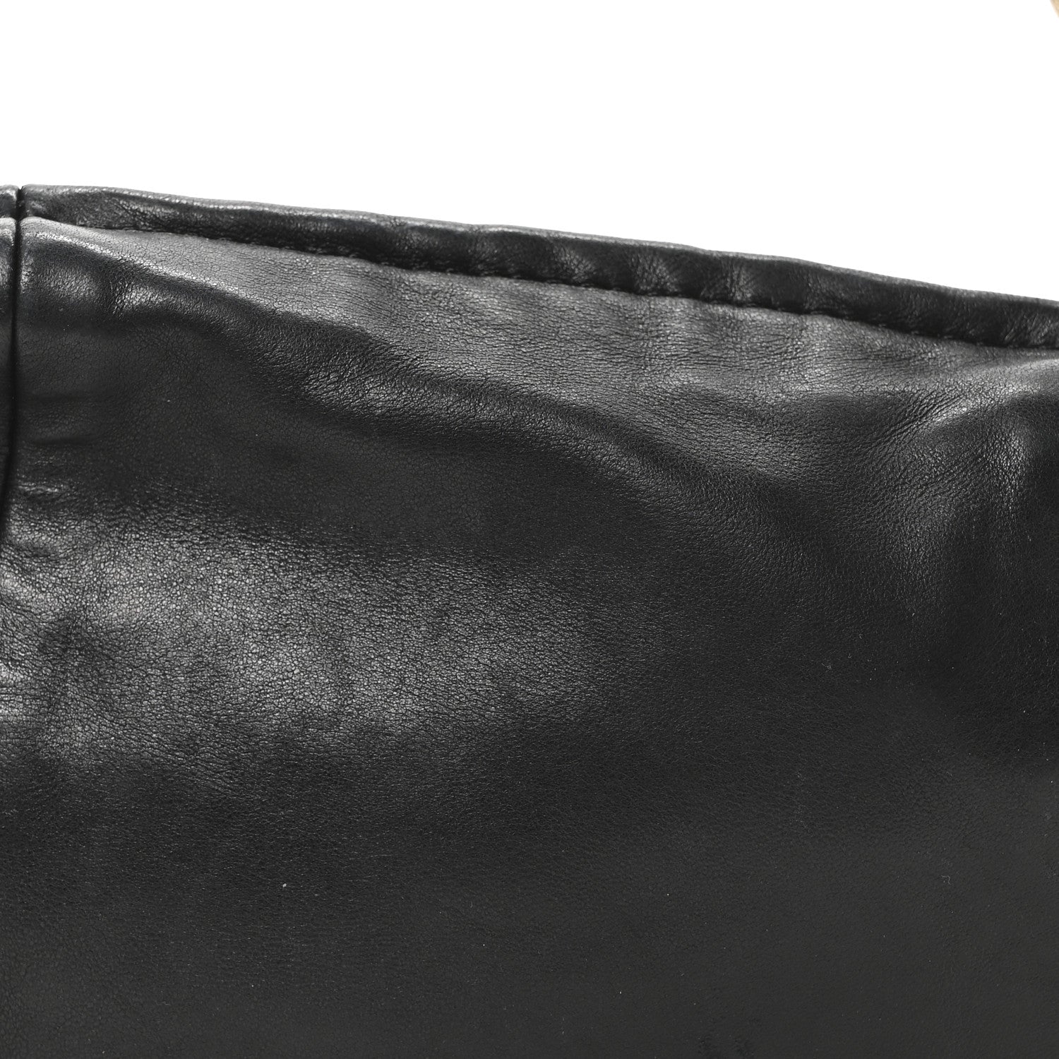 Lambskin Small Chain Hobo Black