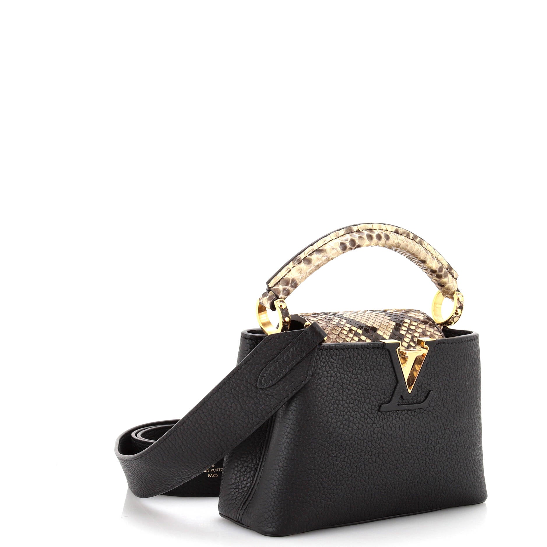 Capucines Bag Leather with Snakeskin Mini