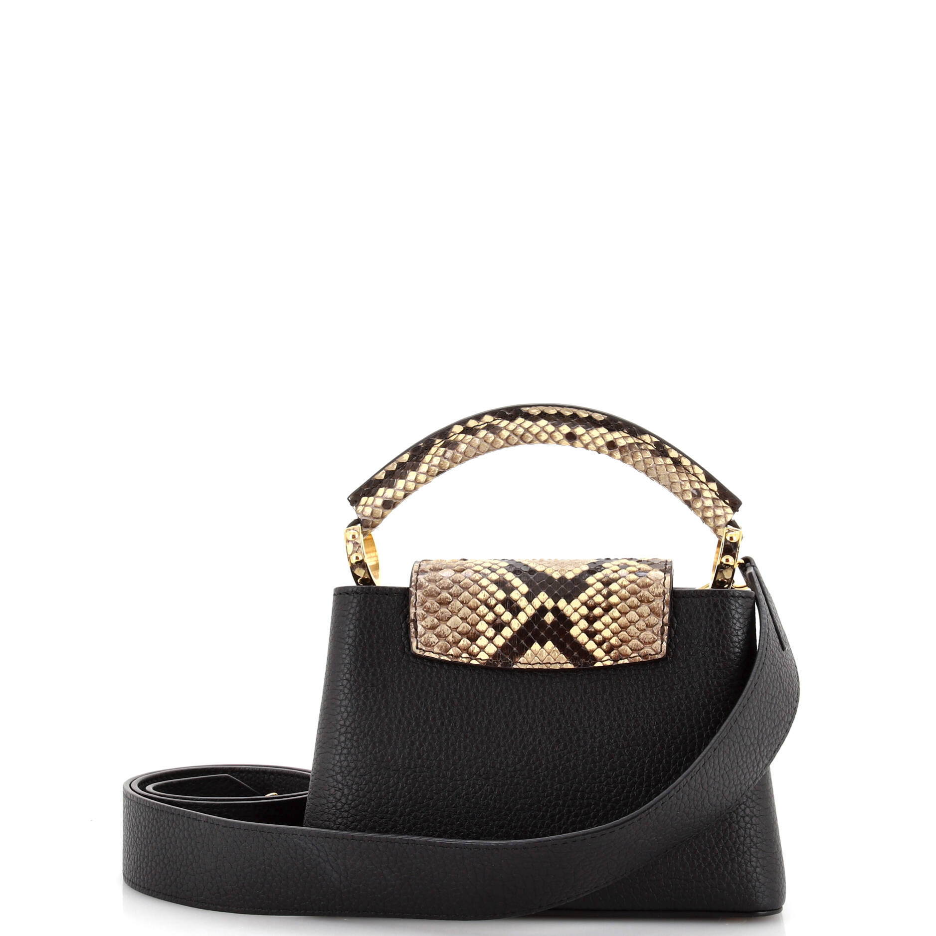Capucines Bag Leather with Snakeskin Mini