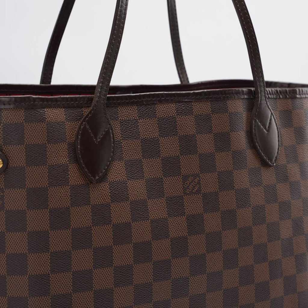 Louis Vuitton Neverfull MM Bag Tote Damier Ebene Canvas Brown
