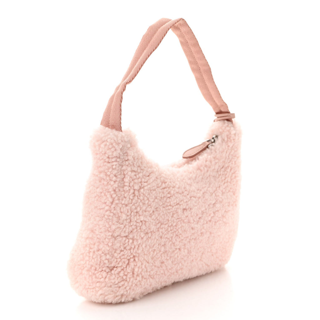Shearling Mini Re-Edition 2000 Bag Orchidea