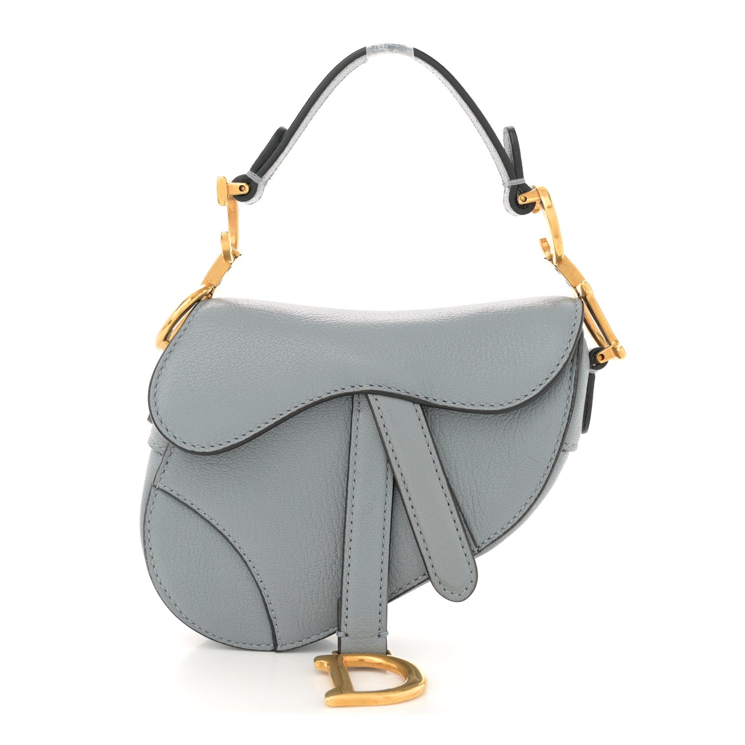 Goatskin Micro Saddle Bag Cloud Blue