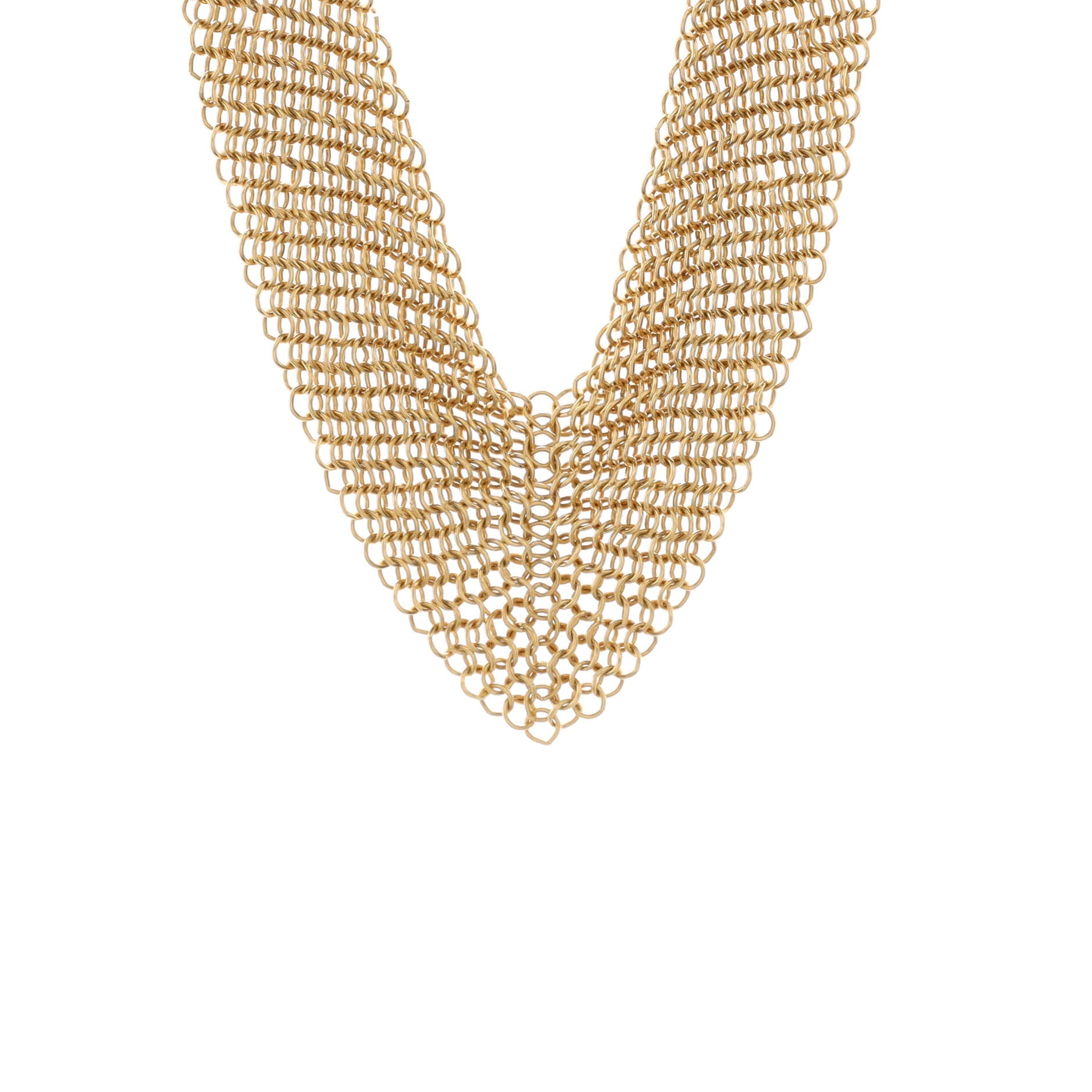 Elsa Peretti Mesh Bib Necklace Yellow Gold Mini