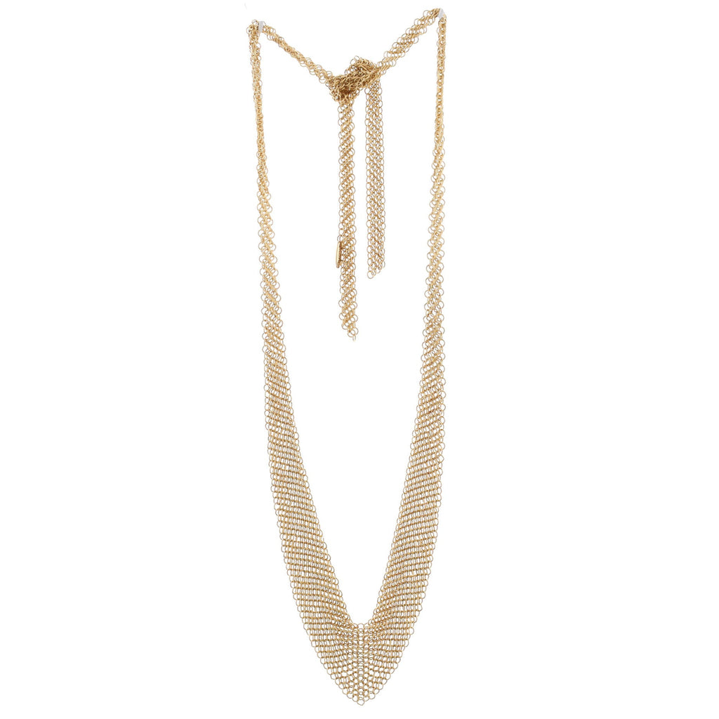 Elsa Peretti Mesh Bib Necklace Yellow Gold Mini